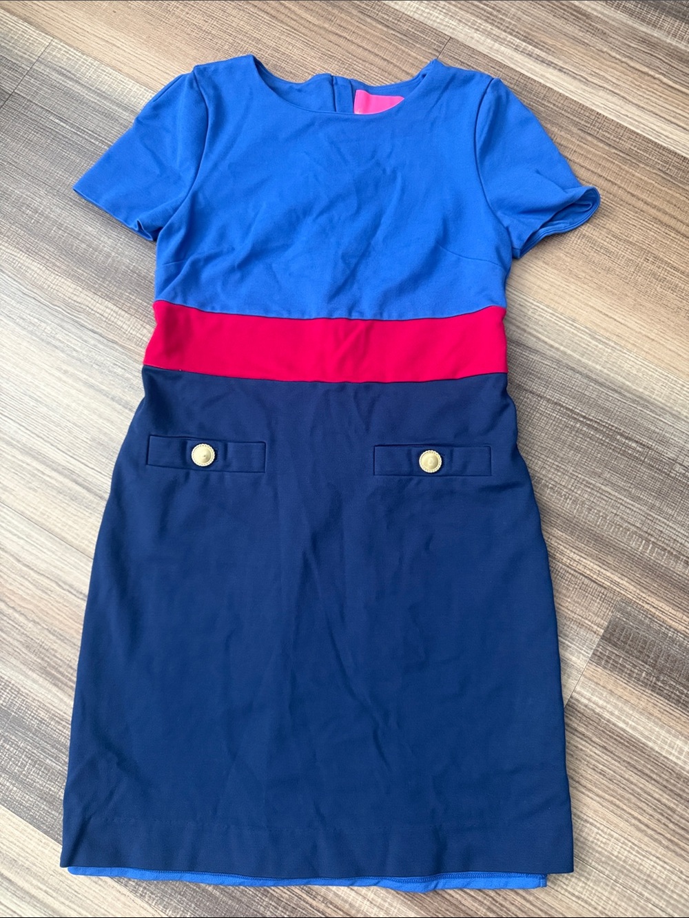Lilly Pulitzer Emmerson Short Sleeve Dress Alba Blue Tricolor